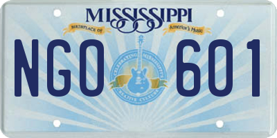 MS license plate NGO601