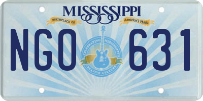 MS license plate NGO631