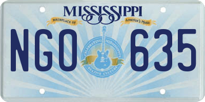 MS license plate NGO635