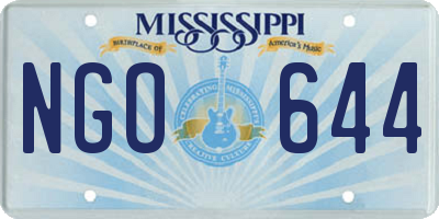 MS license plate NGO644