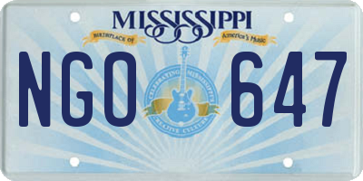 MS license plate NGO647