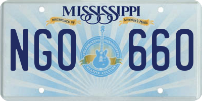 MS license plate NGO660