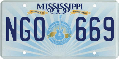 MS license plate NGO669