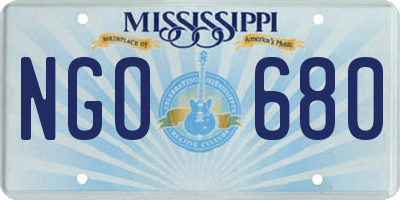 MS license plate NGO680
