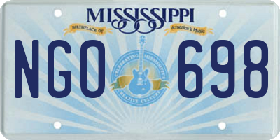 MS license plate NGO698