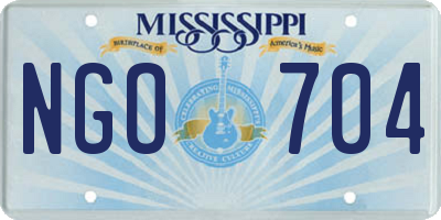 MS license plate NGO704