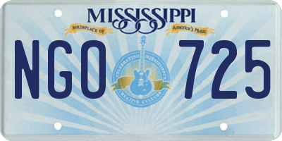 MS license plate NGO725