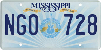 MS license plate NGO728