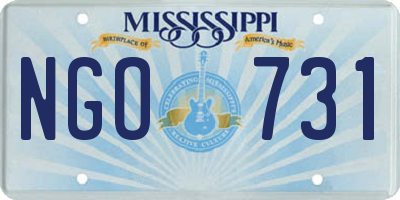 MS license plate NGO731