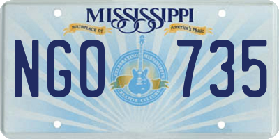 MS license plate NGO735