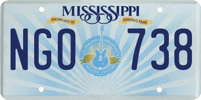 MS license plate NGO738