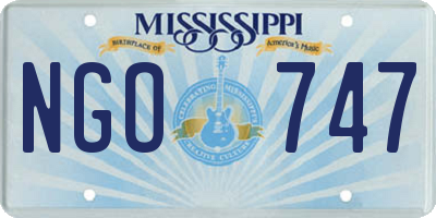 MS license plate NGO747