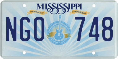 MS license plate NGO748