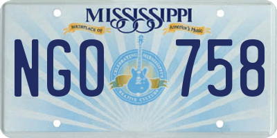 MS license plate NGO758
