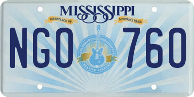 MS license plate NGO760