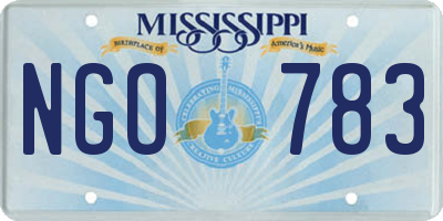 MS license plate NGO783