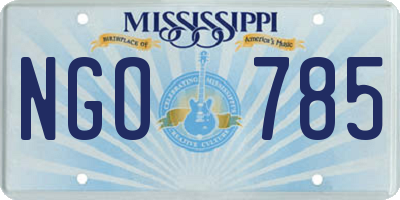 MS license plate NGO785