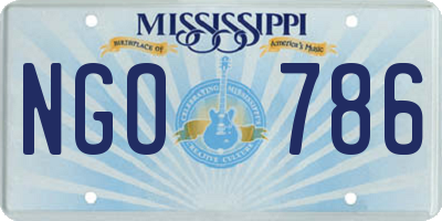 MS license plate NGO786