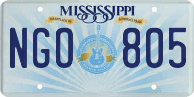 MS license plate NGO805