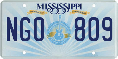 MS license plate NGO809