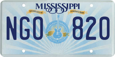 MS license plate NGO820