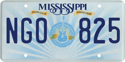 MS license plate NGO825
