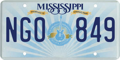 MS license plate NGO849