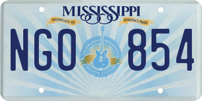 MS license plate NGO854