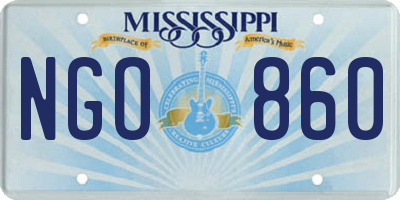MS license plate NGO860