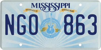 MS license plate NGO863