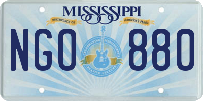 MS license plate NGO880