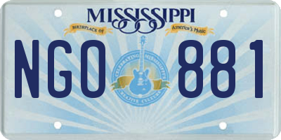 MS license plate NGO881