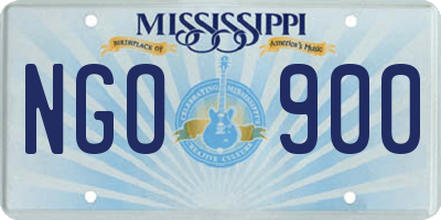 MS license plate NGO900