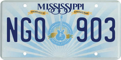 MS license plate NGO903