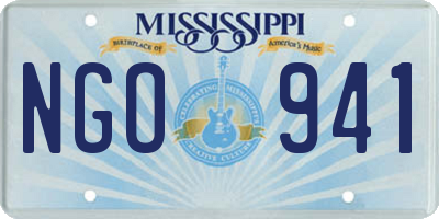 MS license plate NGO941