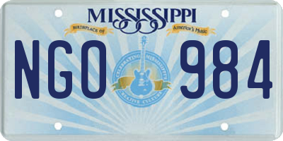 MS license plate NGO984