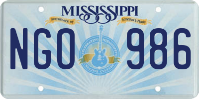 MS license plate NGO986