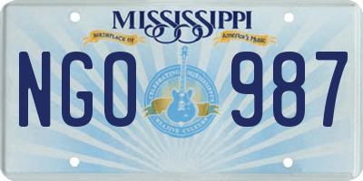 MS license plate NGO987