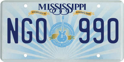 MS license plate NGO990