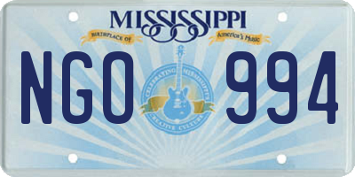 MS license plate NGO994