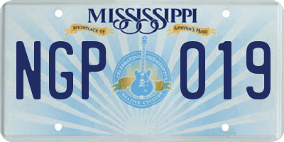 MS license plate NGP019
