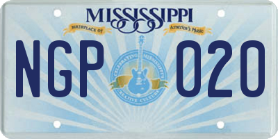 MS license plate NGP020