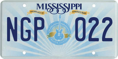 MS license plate NGP022