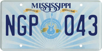 MS license plate NGP043