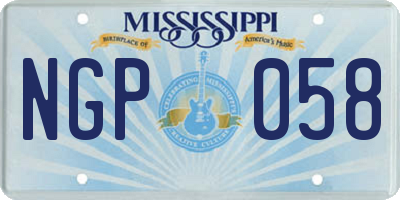 MS license plate NGP058
