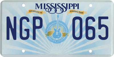 MS license plate NGP065