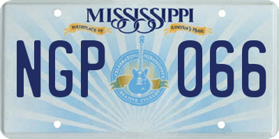 MS license plate NGP066