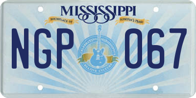 MS license plate NGP067