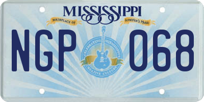 MS license plate NGP068