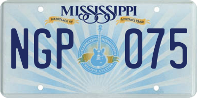 MS license plate NGP075